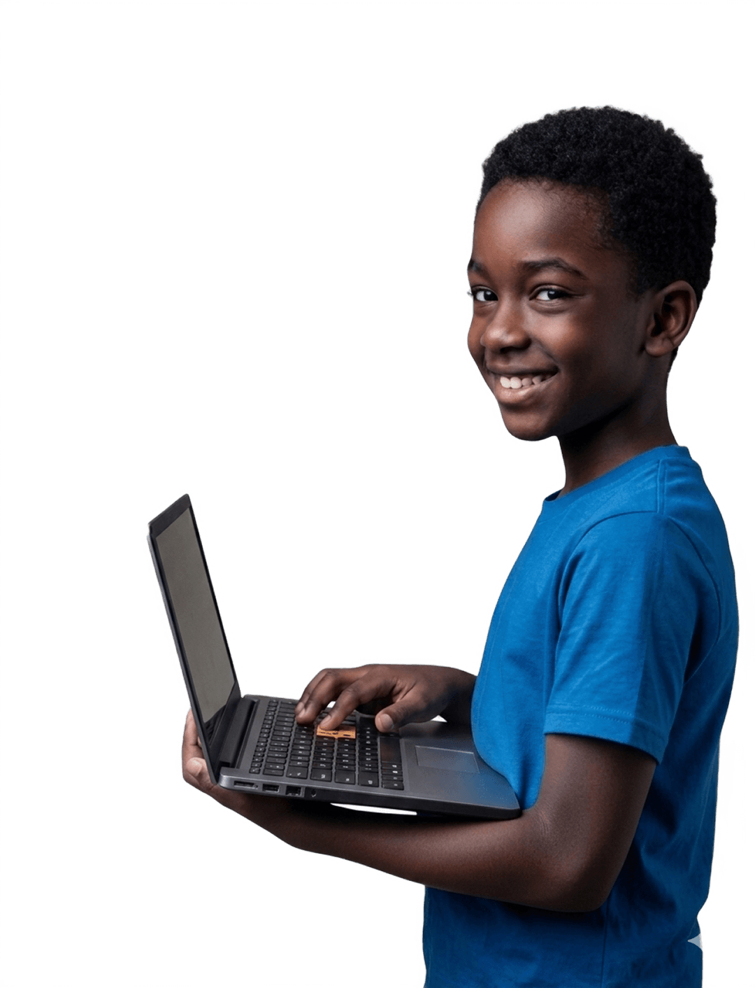 Student using ReadAM on a laptop